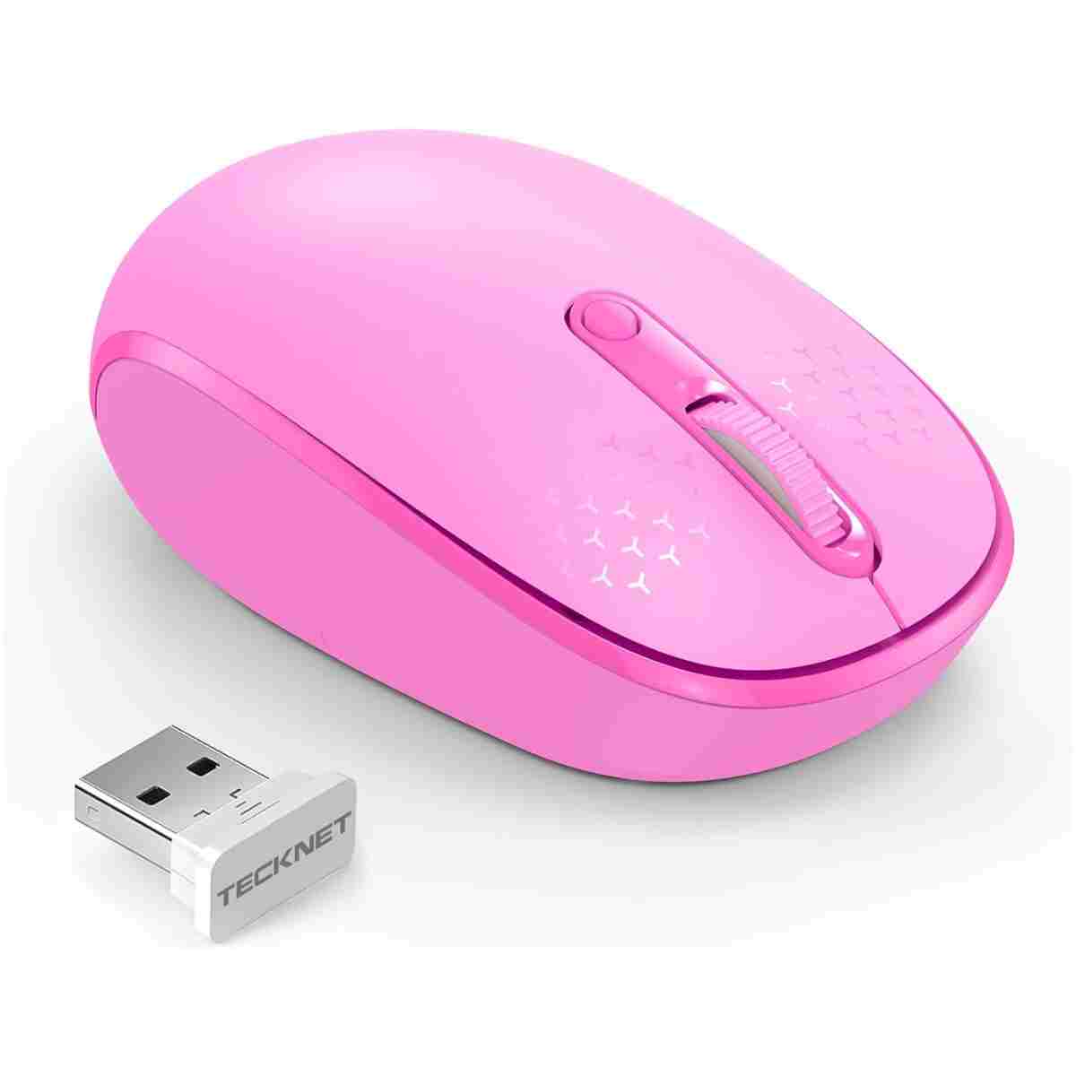 TECKNET Wireless Mouse for Laptop, 2.4G Quiet Computer Mouse with USB Receiver, 4 Buttons Portable Cordless Mice for Chromebook, Laptop, PC, Mac, 800/1200/1600 DPI - Mint Green