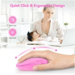 TECKNET Wireless Mouse for Laptop, 2.4G Quiet Computer Mouse with USB Receiver, 4 Buttons Portable Cordless Mice for Chromebook, Laptop, PC, Mac, 800/1200/1600 DPI - Mint Green