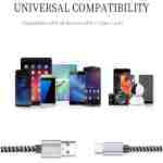 Teeind USB Type C Cable Fast Charging, Tpc001 5 Pack(6Ft 3A) Braided C Charger Cables Compatible with Samsung S10e/note 9/s10/s9/s8 Plus/A80/A50/A20