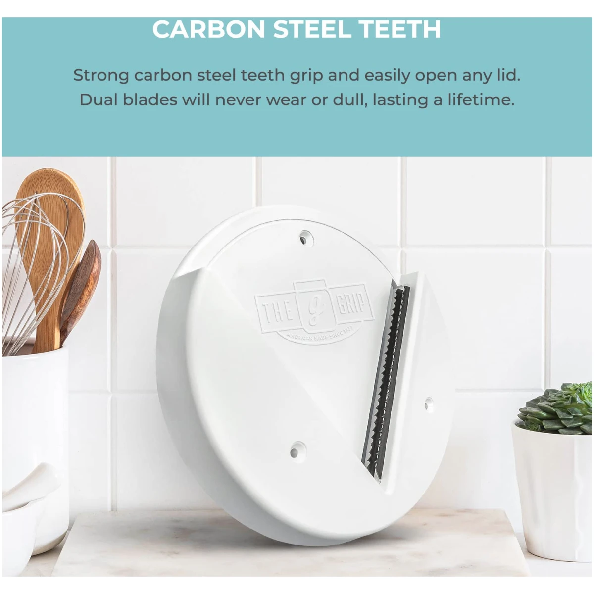 The Grip Jar Opener | Original Under Cabinet Jar Lid & Bottle Opener, Effortless for Weak Hands & Seniors with Arthritis - Made In USA