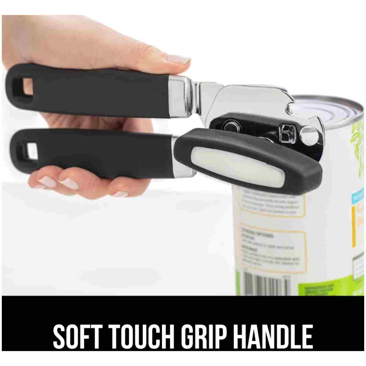 The Original GORILLA GRIP Heavy Duty Stainless Steel Smooth Edge Manual Can Opener and Bottle Openers, Soft Ergonomic Handle, Oversized Handheld Easy Turn Knob, Multifunctional...