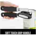 The Original GORILLA GRIP Heavy Duty Stainless Steel Smooth Edge Manual Can Opener and Bottle Openers, Soft Ergonomic Handle, Oversized Handheld Easy Turn Knob, Multifunctional...