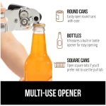 The Original GORILLA GRIP Heavy Duty Stainless Steel Smooth Edge Manual Can Opener and Bottle Openers, Soft Ergonomic Handle, Oversized Handheld Easy Turn Knob, Multifunctional...