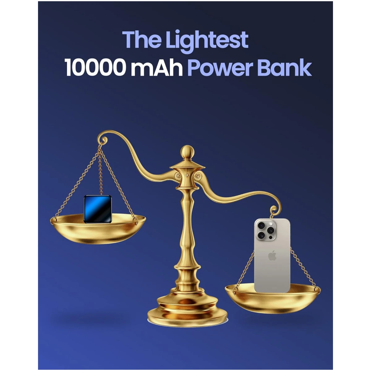 The Smallest and Lightest 10000mAh Small Power Bank，Fast charge Mini Portable Charger, USB C Input/Output with External Battery Pack, Smart LED Display，Suitable for iPhone,...