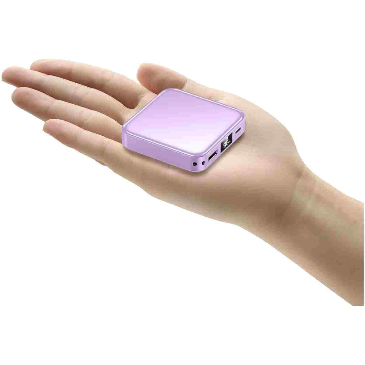 The Smallest and Lightest 10000mAh Small Power Bank，Fast charge Mini Portable Charger, USB C Input/Output with External Battery Pack, Smart LED Display，Suitable for iPhone,...