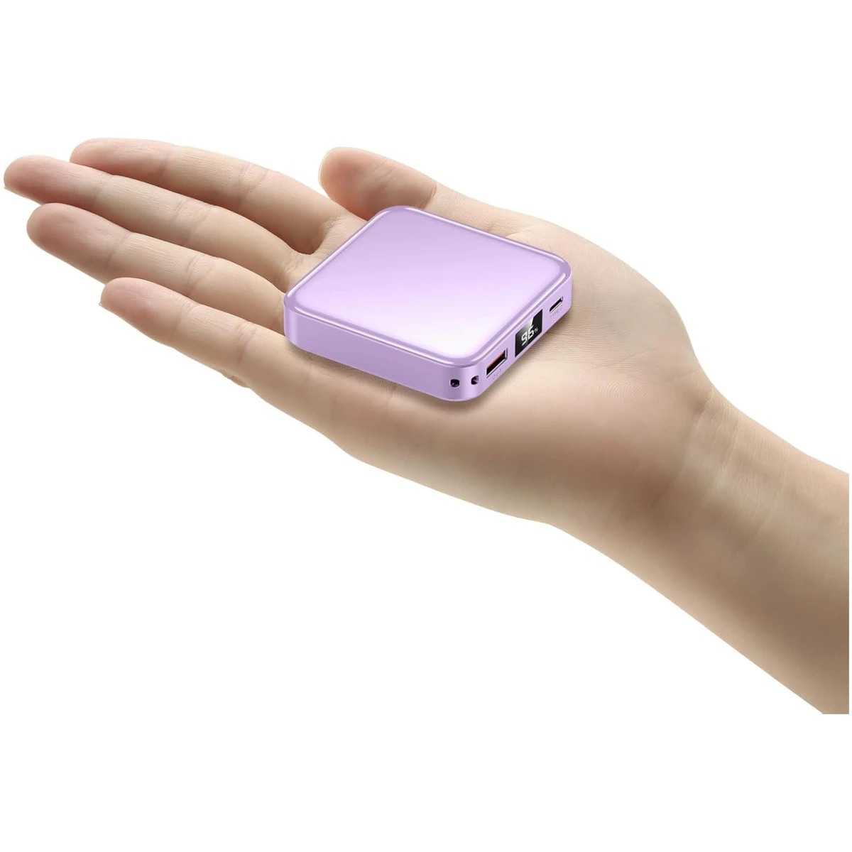The Smallest and Lightest 10000mAh Small Power Bank，Fast charge Mini Portable Charger, USB C Input/Output with External Battery Pack, Smart LED Display，Suitable for iPhone,...