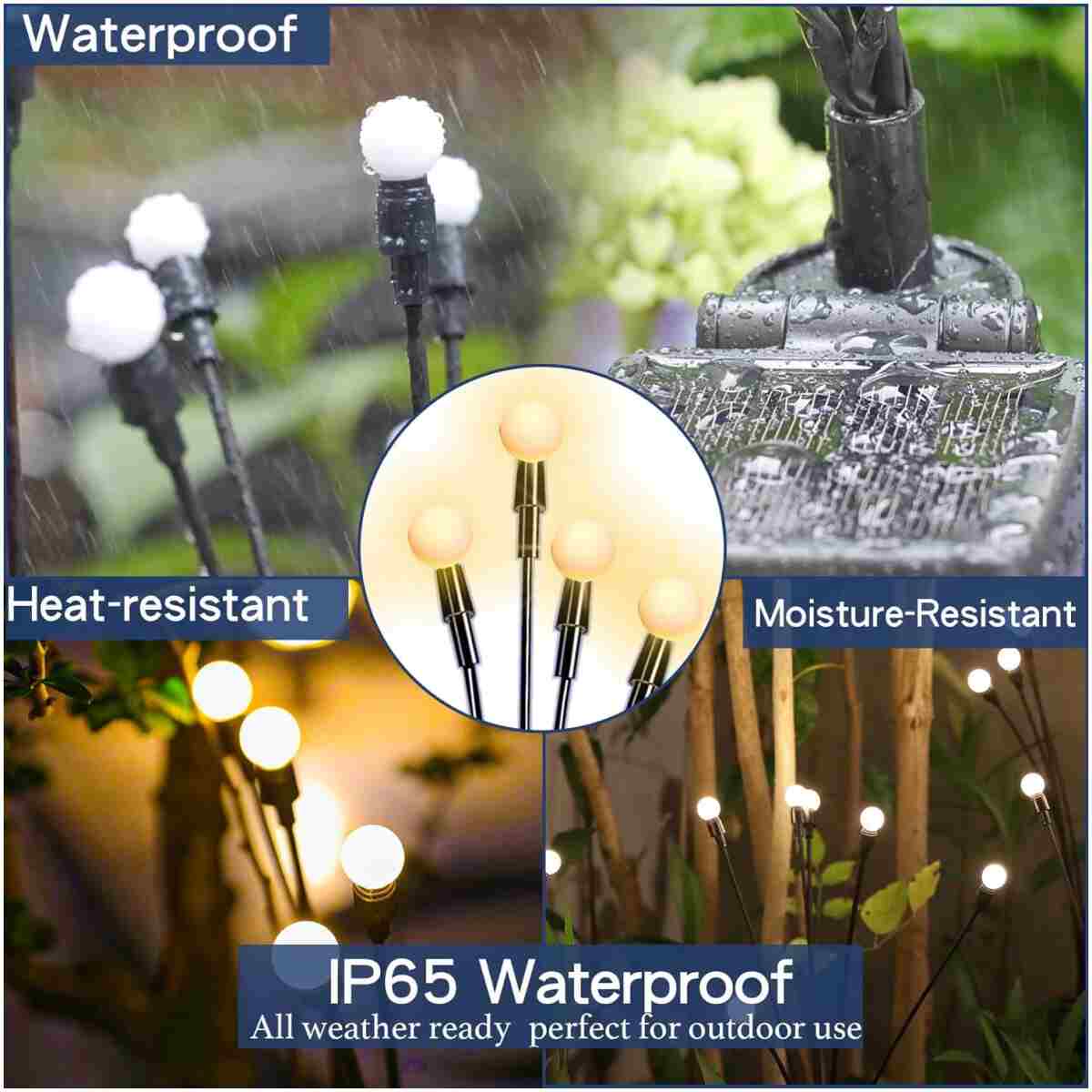 TONULAX Solar Garden Lights - New Upgraded Solar Swaying Light, Sway by Wind, Solar Outdoor Lights, Yard Patio Pathway Decoration, High Flexibility Iron Wire & Heavy Bulb Base,...