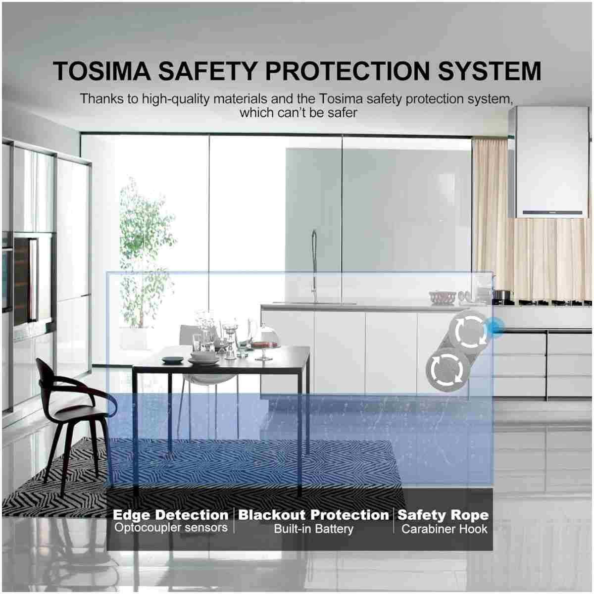 Tosima Window Cleaning Robot W2S, Automatic Cleaning with Intelligent Path Planning, 3800Pa Suction Power, Edge Detection Technology, Remote Control