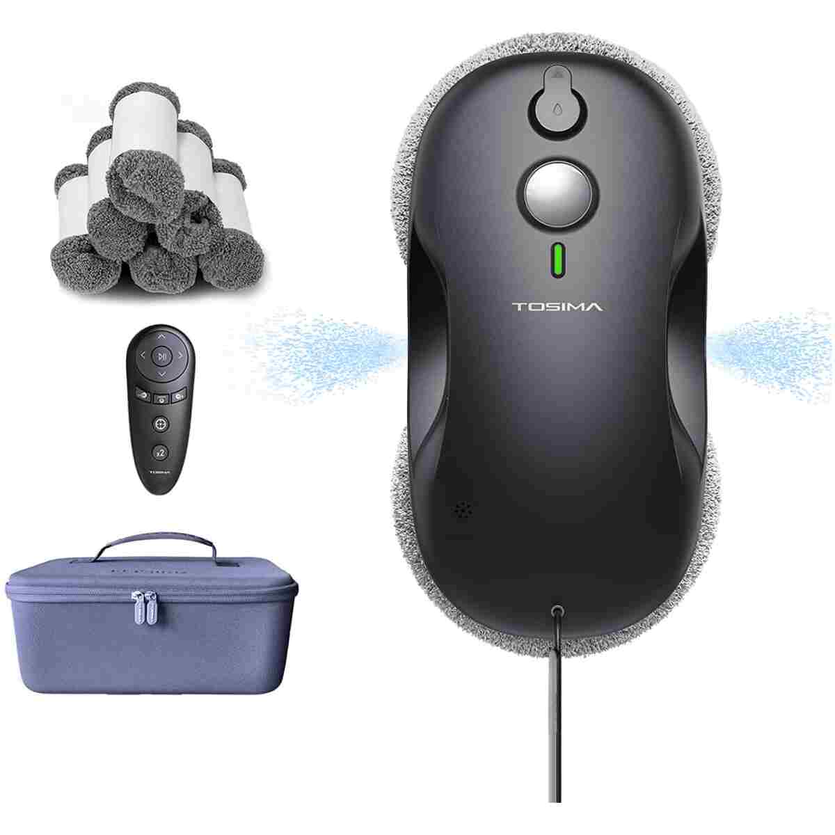 Tosima Window Cleaning Robot W2S, Automatic Cleaning with Intelligent Path Planning, 3800Pa Suction Power, Edge Detection Technology, Remote Control