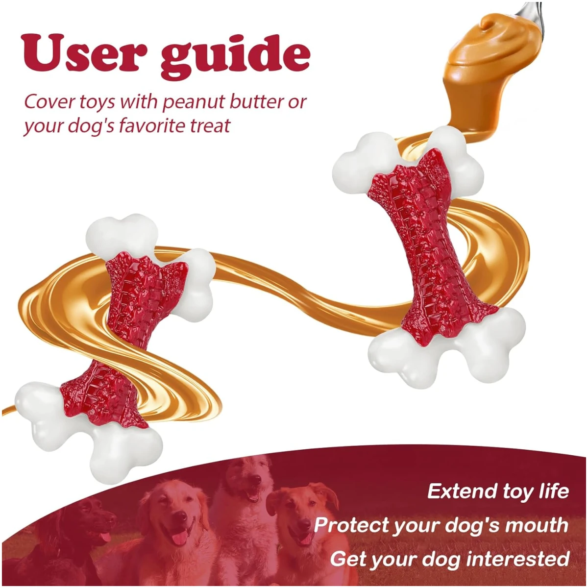 Tough Dog Toys, Toys for Aggressive Chewers Large Breed, Chew Dogs, Bone Toy Nylon Dogs Almost Indestructible