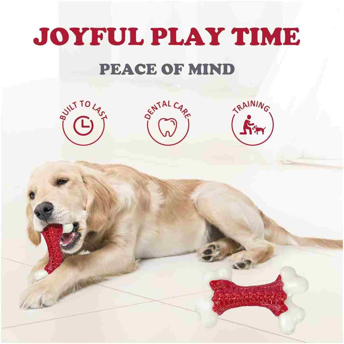 Tough Dog Toys, Toys for Aggressive Chewers Large Breed, Chew Dogs, Bone Toy Nylon Dogs Almost Indestructible