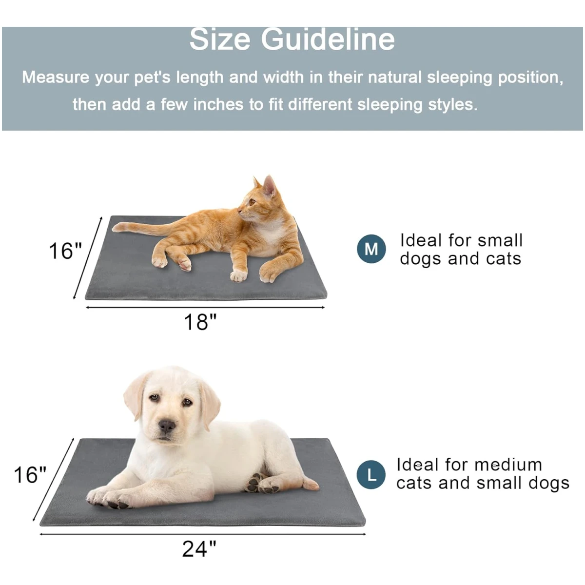 TYLIN Pet Heating Pad for Cat - Intelligent Thermostat Temperature Controller,Washable Flannel Cover - Cat Dog, Heated Cat Bed Indoor, Self Warming Cat Bed - Heating Pad for...