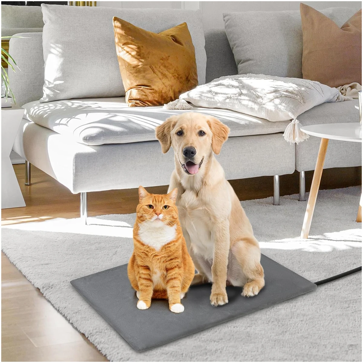 TYLIN Pet Heating Pad for Cat - Intelligent Thermostat Temperature Controller,Washable Flannel Cover - Cat Dog, Heated Cat Bed Indoor, Self Warming Cat Bed - Heating Pad for...