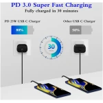 C 型充电器，2 件装 25W C 型超快速充电块，带 6 英尺 USB C 充电器线，兼容 Galaxy S23 Ultra/S23+/S22/S21/S20/Phone 16/16 Plus/16 Pro Max/15/15 Pro...