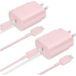 C 型充电器，2 件装 25W C 型超快速充电块，带 6 英尺 USB C 充电器线，兼容 Galaxy S23 Ultra/S23+/S22/S21/S20/Phone 16/16 Plus/16 Pro Max/15/15 Pro...