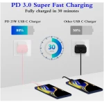 C 型充电器，2 件装 25W C 型超快速充电块，带 6 英尺 USB C 充电器线，兼容 Galaxy S23 Ultra/S23+/S22/S21/S20/Phone 16/16 Plus/16 Pro Max/15/15 Pro...