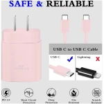 C 型充电器，2 件装 25W C 型超快速充电块，带 6 英尺 USB C 充电器线，兼容 Galaxy S23 Ultra/S23+/S22/S21/S20/Phone 16/16 Plus/16 Pro Max/15/15 Pro...