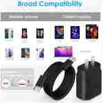 Type C Charger Fast Charging 25W, USB-C Block with C-to-C Cable [PD PPS Compatible] for Galaxy S23/S22/S21 Series/Note 20/10/9 Series/Pixel 4XL/4/3XL