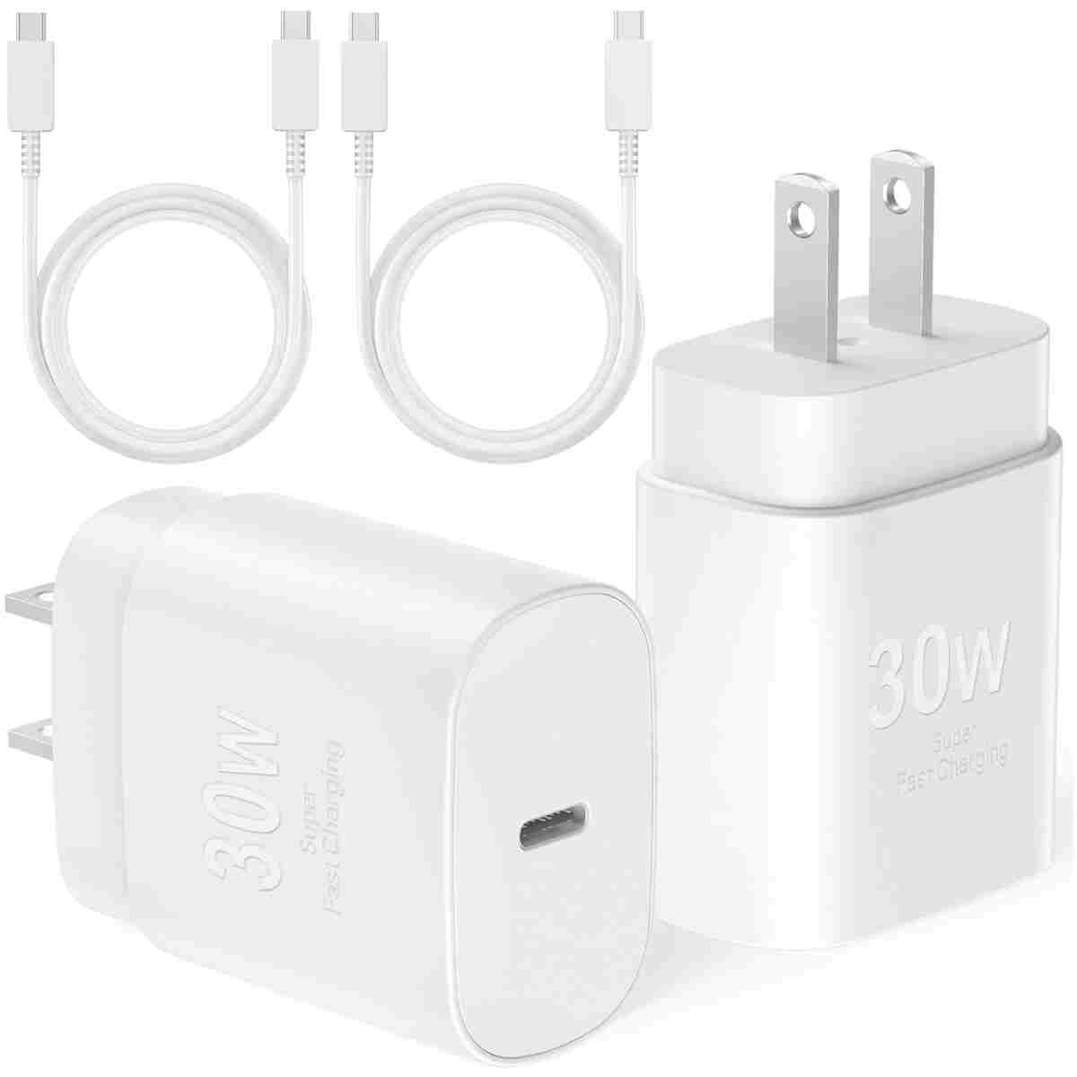 Type C Charger Fast Charging, USB C Charger Block, 2-Pack 25W Phone Super Fast Charger with 6Ft USB-C Cable Compatible with iPhone 15/16/Plus/Pro/Pro Max, Galaxy S25/S24/Plus/Ultra