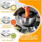 Umite Chef Mixing Bowls with Airtight Lids, 26Pcs Stainless Steel Bowls Set, 3 Grater Attachments & Black Non-Slip Bottoms Size 7, 4, 2.5, 2.0,1.5, 1QT, Great for Mixing & Serving
