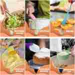 Umite Chef Mixing Bowls with Airtight Lids, 26Pcs Stainless Steel Bowls Set, 3 Grater Attachments & Colorful Non-Slip Bottoms Size 7, 4, 2.5, 2.0,1.5, 1QT, Great for Mixing &...