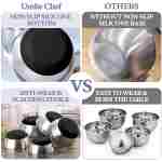 Umite Chef Mixing Bowls with Airtight Lids, 8PCS Stainless Steel Nesting Mixing Bowls Set, 3 Grater Attachments & Non-Slip Bottoms, Black Kitchen Bowls, Size 5, 4, 3.5, 2, 1.5QT...