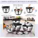 Umite Chef Mixing Bowls with Airtight Lids, 8PCS Stainless Steel Nesting Mixing Bowls Set, 3 Grater Attachments & Non-Slip Bottoms, Black Kitchen Bowls, Size 5, 4, 3.5, 2, 1.5QT...
