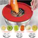 Umite Chef Mixing Bowls with Airtight Lids Set, 8PCS Stainless Steel Nesting Bowls Set, 3 Grater Attachments & Non-Slip Bottoms, Size 5, 4, 3.5, 2, 1.5QT for Baking &...