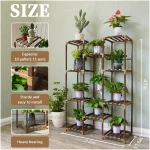 Uneedem Plant Stand Indoor Outdoor, Tall Plant Shelf for Multiple Plants, 10 tiers 11 Pot Large Plant Rack Wood Plant Holder Plant Shelves for Room Corner Balcony Garden Patio