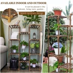 Uneedem Plant Stand Indoor Outdoor, Tall Plant Shelf for Multiple Plants, 10 tiers 11 Pot Large Plant Rack Wood Plant Holder Plant Shelves for Room Corner Balcony Garden Patio