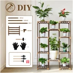 Uneedem Plant Stand Indoor Outdoor, Tall Plant Shelf for Multiple Plants, 10 tiers 11 Pot Large Plant Rack Wood Plant Holder Plant Shelves for Room Corner Balcony Garden Patio