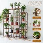 Uneedem Plant Stand Indoor Outdoor, Tall Plant Shelf for Multiple Plants, 10 tiers 11 Pot Large Plant Rack Wood Plant Holder Plant Shelves for Room Corner Balcony Garden Patio