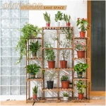 Uneedem Plant Stand Indoor Outdoor, Tall Plant Shelf for Multiple Plants, 10 tiers 11 Pot Large Plant Rack Wood Plant Holder Plant Shelves for Room Corner Balcony Garden Patio