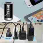 Universal USB Charger 6-Port Desktop USB Charging Station Hub with Smart Identification Technology Compatible with iPhone iPad Cell Phone Tablets(Purple)