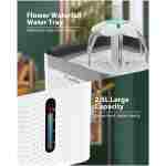 升级版宠物饮水器，84 盎司/2.5 升自动猫狗饮水器，静音电动饮水碗，带智能泵和 LED 指示灯以及 3 个猫狗替换过滤器