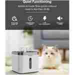 升级版宠物饮水器，84 盎司/2.5 升自动猫狗饮水器，静音电动饮水碗，带智能泵和 LED 指示灯以及 3 个猫狗替换过滤器