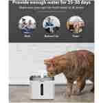 升级版宠物饮水器，84 盎司/2.5 升自动猫狗饮水器，静音电动饮水碗，带智能泵和 LED 指示灯以及 3 个猫狗替换过滤器