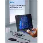 USB 3.0 集线器，4 端口 USB 分配器扩展器便携式适配器多端口数据中心，适用于笔记本电脑、Xbox、闪存驱动器、HDD、控制台、相机、键盘、鼠标 Windows、Mac OS PC，不设计用于...