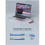 USB 3.0 集线器，4 端口 USB 分配器扩展器便携式适配器多端口数据中心，适用于笔记本电脑、Xbox、闪存驱动器、HDD、控制台、相机、键盘、鼠标 Windows、Mac OS PC，不设计用于...