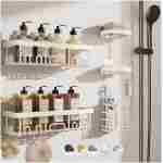 Veken 6-Pack Rustproof and Waterproof Shower Caddy,Adhesive Shelves Rack with Soap Holder, Large Capacity Bathroom Organizers and Storage, No Drilling Wall-Mounted Kitchen &...