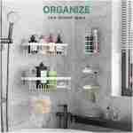 Veken 6-Pack Rustproof and Waterproof Shower Caddy,Adhesive Shelves Rack with Soap Holder, Large Capacity Bathroom Organizers and Storage, No Drilling Wall-Mounted Kitchen &...