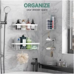 Veken 6-Pack Rustproof and Waterproof Shower Caddy,Adhesive Shelves Rack with Soap Holder, Large Capacity Bathroom Organizers and Storage, No Drilling Wall-Mounted Kitchen &...