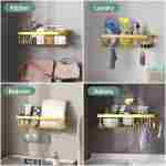 Veken Adhesive Shower Caddy 6-Pack,Gifts for Women Mom,Heavy Weight Bearing,Large Wall Mounted Bathroom Shelves Rack,Organizer Storage Accessories with Soap Dish&Toothbrush...