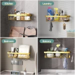 Veken Adhesive Shower Caddy 6-Pack,Gifts for Women Mom,Heavy Weight Bearing,Large Wall Mounted Bathroom Shelves Rack,Organizer Storage Accessories with Soap Dish&Toothbrush...
