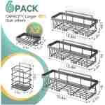 Veken Rustproof&Waterproof Shower Caddy 6-Pack,Heavy Weight Bearing,Large Wall Mounted Shower Shelves Rack,Organizer Storage Accessories with Soap Dish&Toothbrush Holder,Ideal...