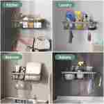 Veken Rustproof&Waterproof Shower Caddy 6-Pack,Heavy Weight Bearing,Large Wall Mounted Shower Shelves Rack,Organizer Storage Accessories with Soap Dish&Toothbrush Holder,Ideal...