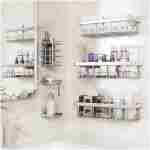 Veken Stainless Steel Shower Caddy 6-Pack, Ideal for Gift, Large Wall Mounted Shower Rack, Bathroom Shelves Over Toilet, Organizer Storage Accessories with Soap Dish &...