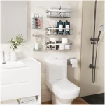 Veken Stainless Steel Shower Caddy 6-Pack, Ideal for Gift, Large Wall Mounted Shower Rack, Bathroom Shelves Over Toilet, Organizer Storage Accessories with Soap Dish &...