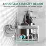 Veken Stainless Steel Shower Caddy 6-Pack, Ideal for Gift, Large Wall Mounted Shower Rack, Bathroom Shelves Over Toilet, Organizer Storage Accessories with Soap Dish &...