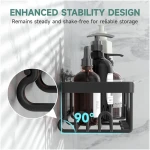 Veken Stainless Steel Shower Caddy 6-Pack, No Drilling & Rustproof, Waterproof Adhesive Shelves Rack with Soap Holder, Large Capacity Bathroom Organizers and Storage,...